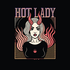 Lady devil t shirt design