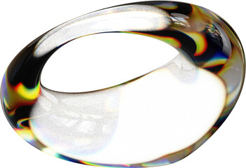 3d rendering. Abstract geometric shapes illustration. Dispersion glass objects isolated on transparent background