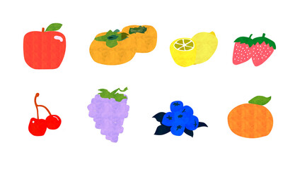 水彩画風の果物