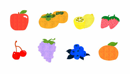 水彩画風の果物