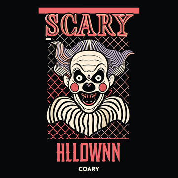 clown scary t shirt design