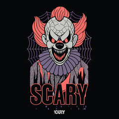 clown scary t shirt design