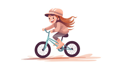 woman riding bicycle vector flat minimalistic isolated illustration