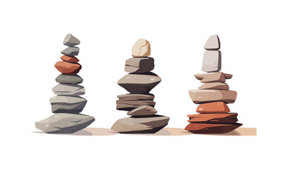 stack of stones vector flat minimalistic isolated illustration --ar