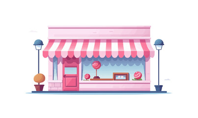 sweet shop awning vector flat minimalistic isolated illustration