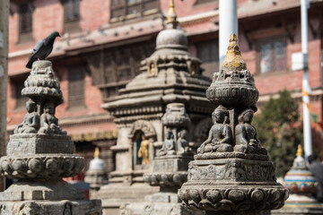 Fototapeta na wymiar Kathmandu, Nepal- April 20,2023 : Buddhist temple architecture.