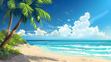 beautiful summer background scene, concept of vacation period, high temperatures, travel and family leisure