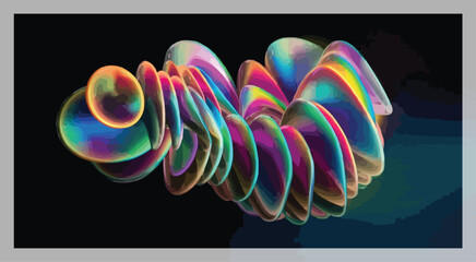 holo abstract 3d shapes .