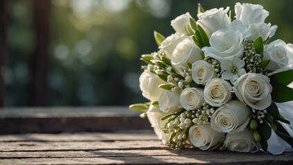 wedding bouquet of white flowers