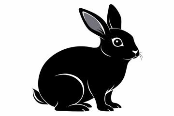 beautiful-black-rabbit-silhouette-with-white-background.