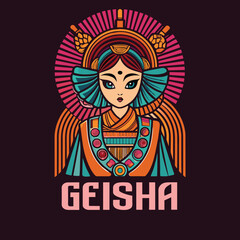Geisha t shirt design vector