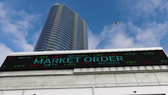 MARKET ORDER written on Stock Market Board