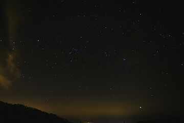 Obraz na płótnie Canvas Night Starry Sky Landscape In Tenerife, Spain
