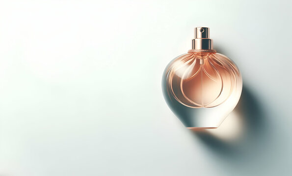 Glistening gold accents on a vintage perfume atomi 00373 00 WITH WHITE BACKGROUND,GENERATIVE AI