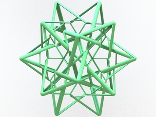 Wireframe Shape Compound of Five Tetrahedra 3D print model
