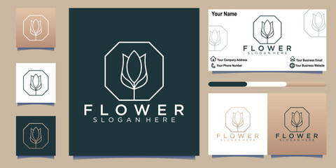  flower logo design. beauty salons, decorations, boutiques, spas, yoga, cosmetic and skin care products. premium business card
