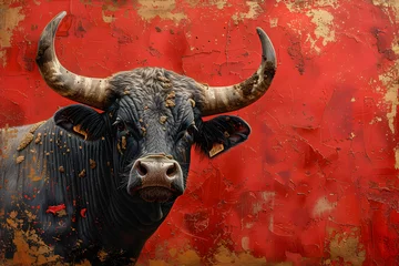 Poster Im Rahmen bull with horns © Patrick