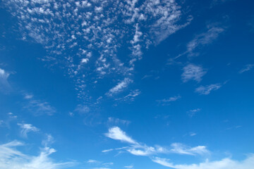 White fluffy clouds in the blue sky. - 767880186