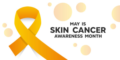 May is Skin Cancer Awareness Month. Orange Ribbon . Great for cards, banners, posters, social media and more. White background.