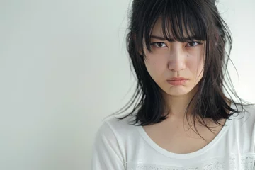 Foto op Canvas  怒っている顔の日本人女性（怒り・許せない・イライラ・ホルモンバランス） © Maki_Japan