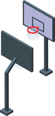 Basketball field boards icon isometric vector. Sport equipment. Outdoor sport © ylivdesign