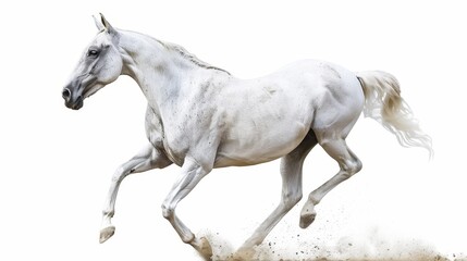 Obraz na płótnie Canvas An isolated black akhal-teke horse