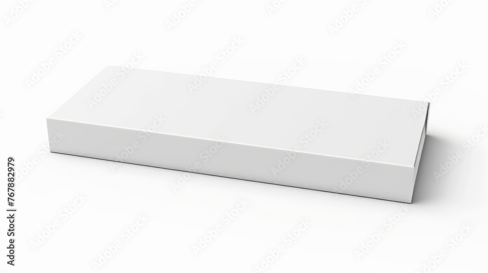 Poster Horizontal rectangle with a blank top side. 3D illustration isolated on white.