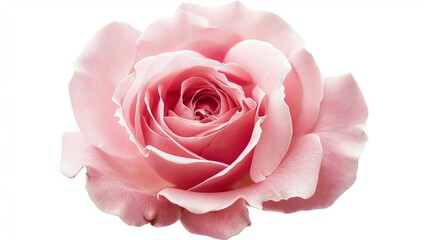 The pink bloom of a rose, isolated