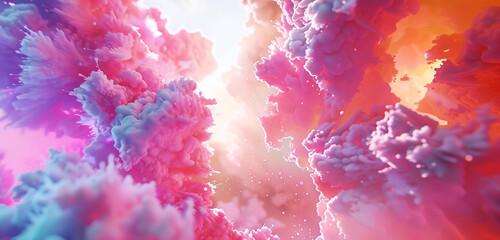 Energetic bursts of color on a canvas in an 8k immersive beauty.