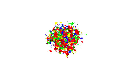 confetti red color, green color, blue color on alpha channel