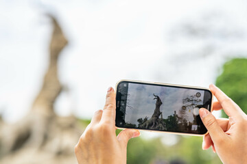 Taking photos with your mobile phone at attractions