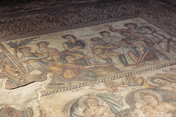 Birth of Dionysos mosaic in Aion House - Roman villa in Archaeological Park of Paphos, Cyprus