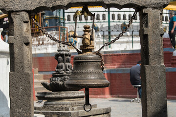 Kathmandu, Nepal- April 20,2023 : Buddhist temple architecture.