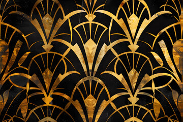 
Imagine
2d


Great Gatsby elegant watercolor black and gold pattern  - obrazy, fototapety, plakaty