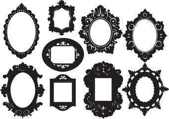 Set frames. Hand drawn vector illustration	