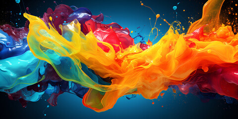 Colorful liquid water backdrop background drops bubbles flow fluid digital splash 