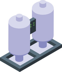 Tank gas energy icon isometric vector. Biogas sector pump. Bio plant industry