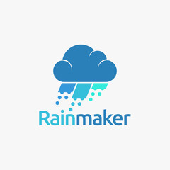 Modern Rain cloud logo icon vector template on white background