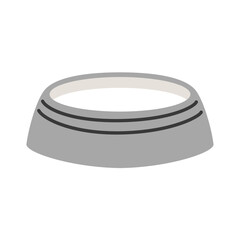 Gray bowl with milk for cats and dogs.Pets,breed.Flat cartoon vector illustration isolated on white background