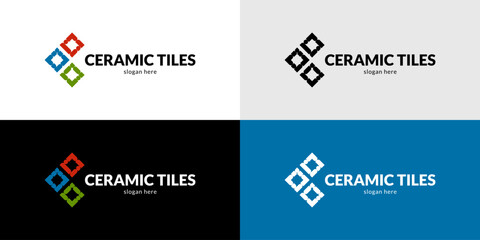 Abstractive ceramic tiles logo - obrazy, fototapety, plakaty
