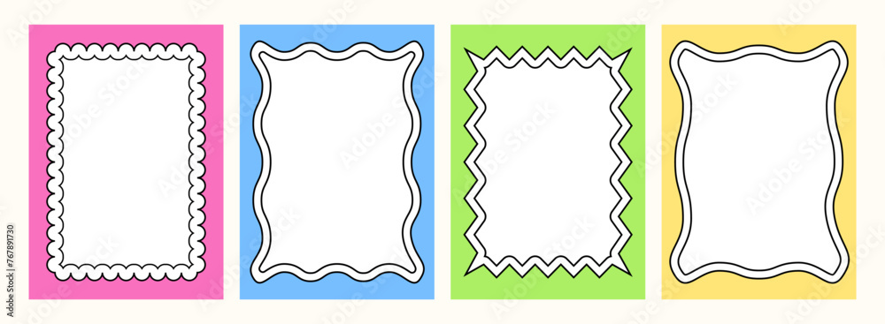 Canvas Prints group of empty hand drawn frames for text and pictures, collages, arts. graphic design backgrounds. 
