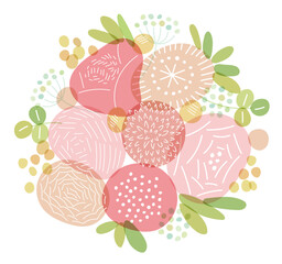 抽象的なブーケのイラスト