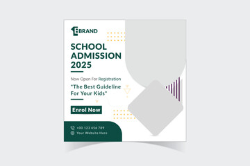 social media post School admission web banner template