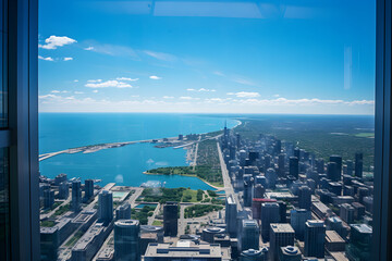 Stunning Cityscape View from CN Tower's Observation Deck: An Architectural Masterpiece