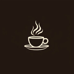 coffee cup logo in line style, simple coffee logo vector