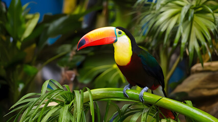 Obraz premium Toucan on the branch in tropical forest