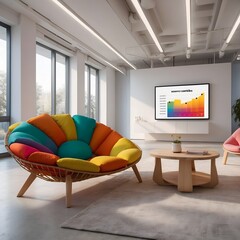 3d render of a living room