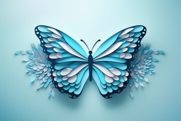 beautiful origami butterfly paper art illustration
