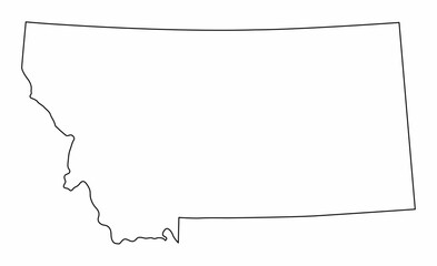 Montana State map outline - obrazy, fototapety, plakaty