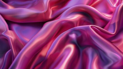 Obraz premium Texture of bright pink silk with folds in the form of waves, softly reflecting light